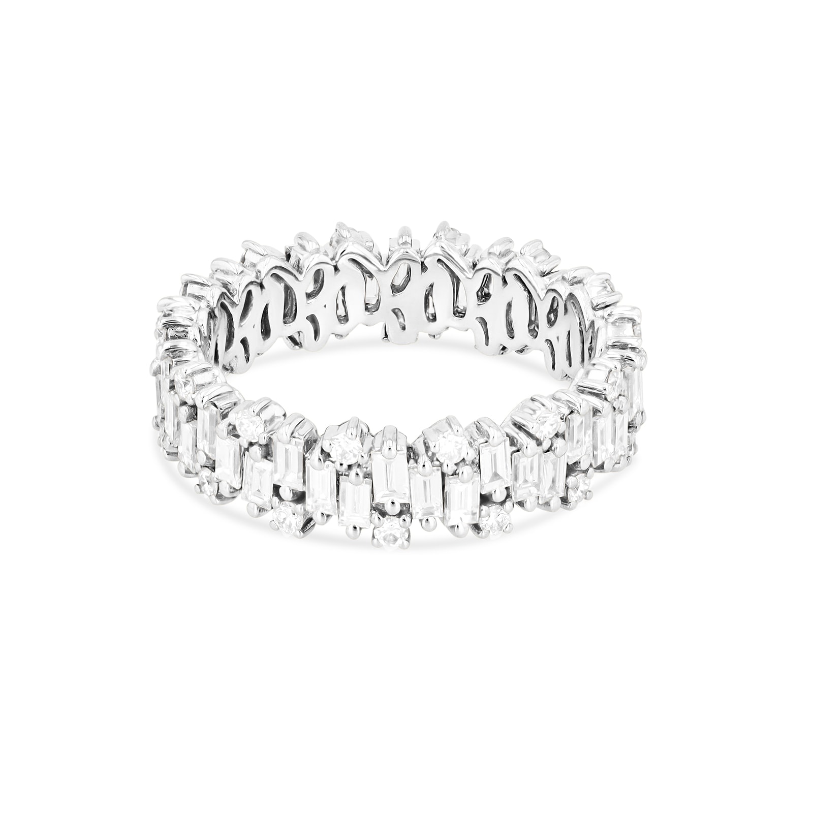 18ct White Gold Shimmer Collection Diamond Full Eternity Ring - Ring Size M