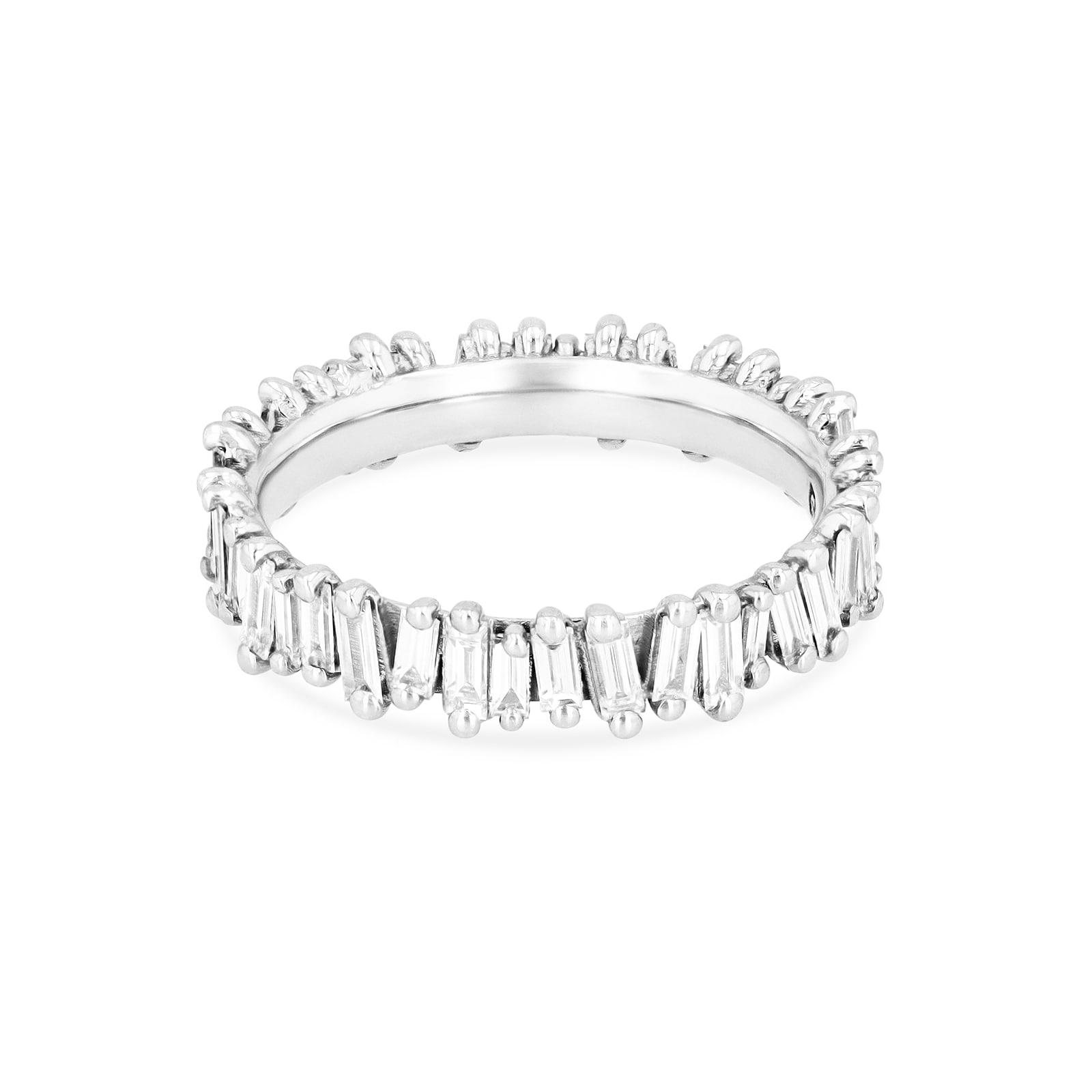 18ct White Gold Classic Firework Diamond Full Eternity Ring - Ring Size M