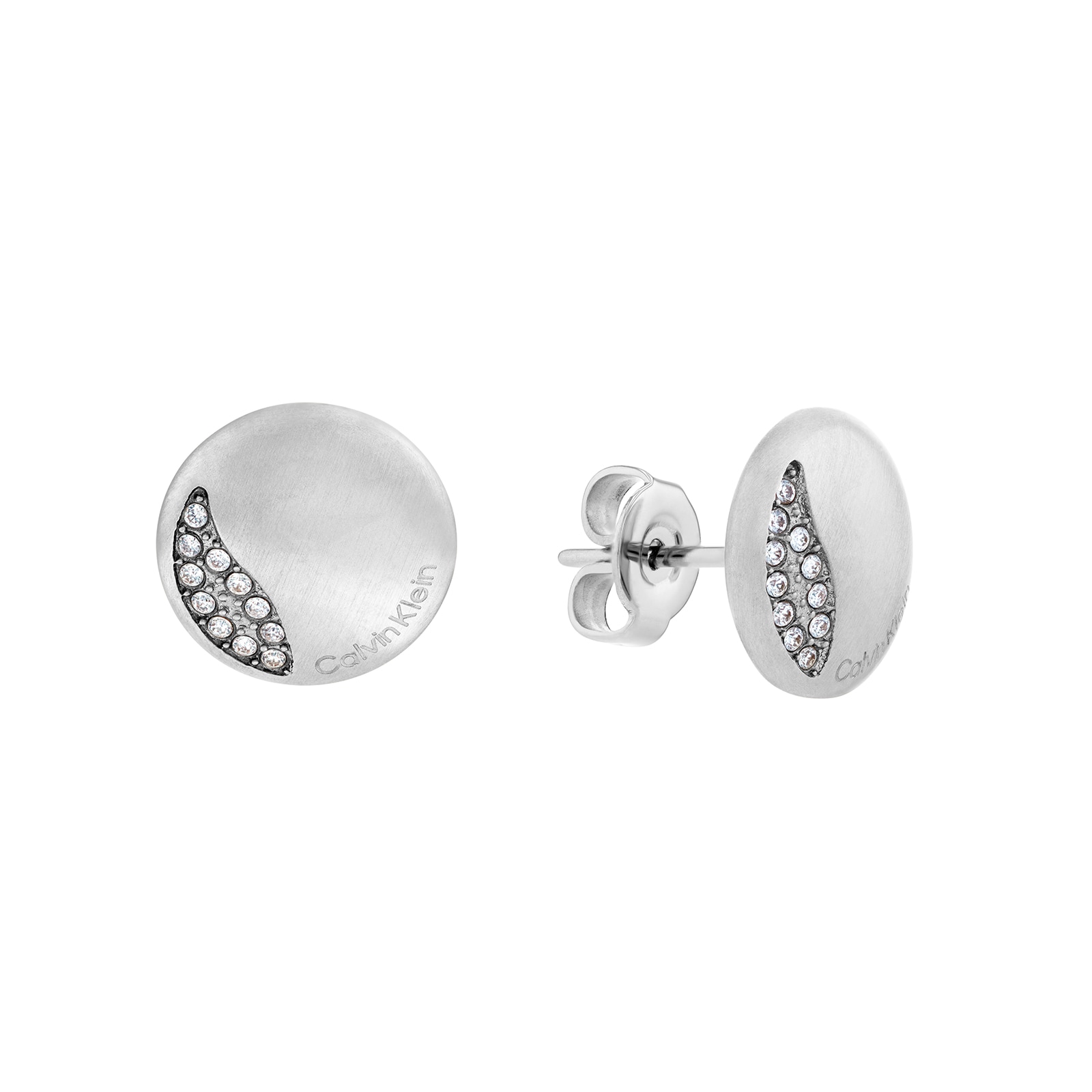 Calvin Klein Ladies Circular Crystal Stud Earrings