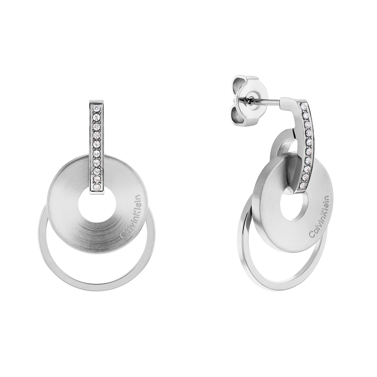 Calvin Klein Ladies Circular Crystal Drop Earrings