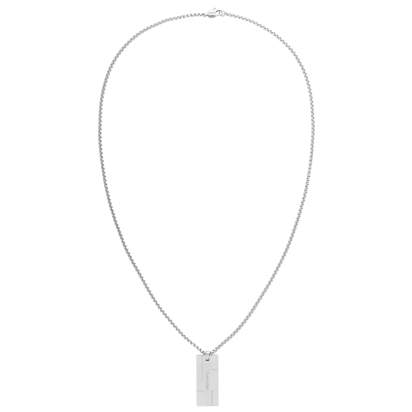 Calvin Klein Mens Stainless Steel Dog Tag Grid Pendant