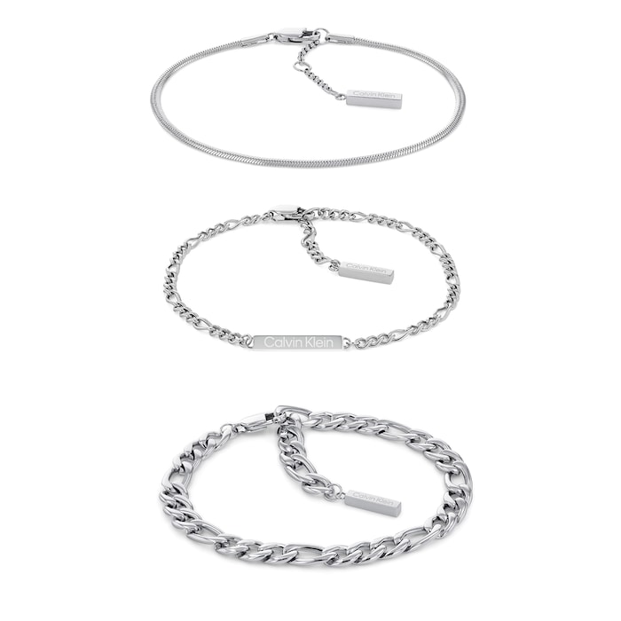 Calvin Klein Ladies Stainless Steel Chain Linked Bracelet Set