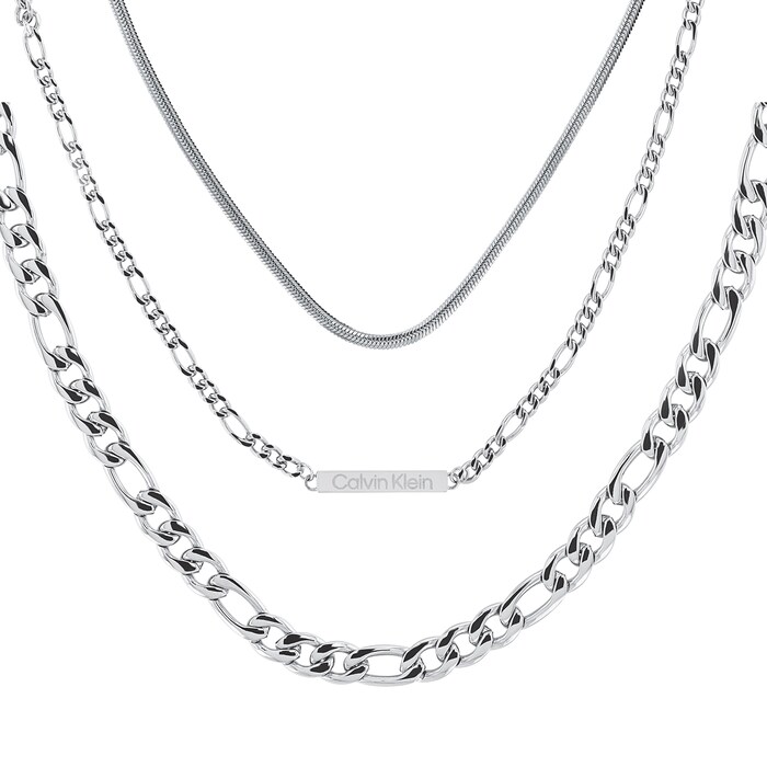 Calvin Klein Ladies Stainless Steel Chain Linked Bracelet Set