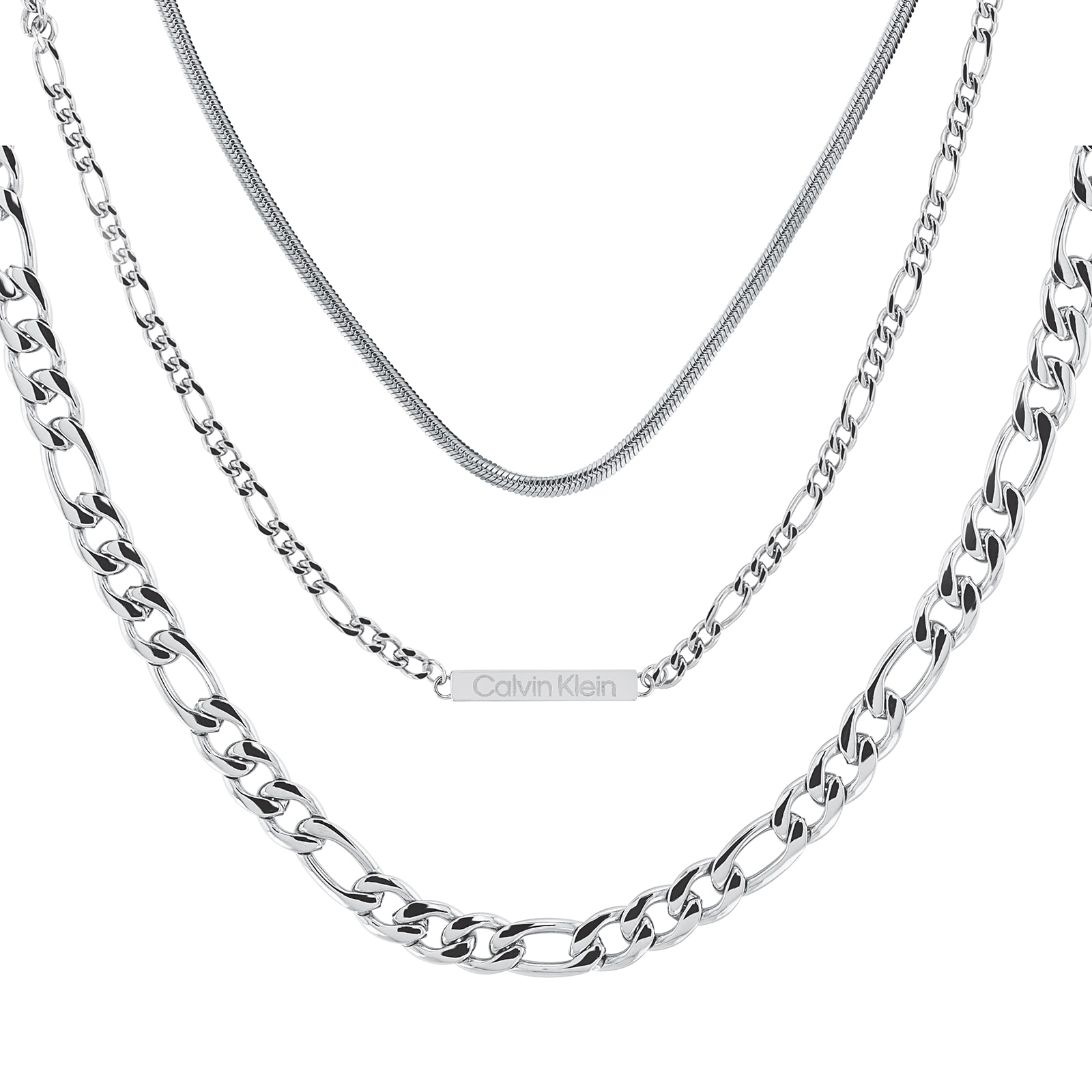 Calvin Klein Ladies Stainless Steel Chain Linked Bracelet Set
