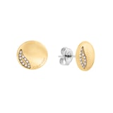 Calvin Klein Ladies Yellow Gold Coloured Circular Crystal Stud Earrings