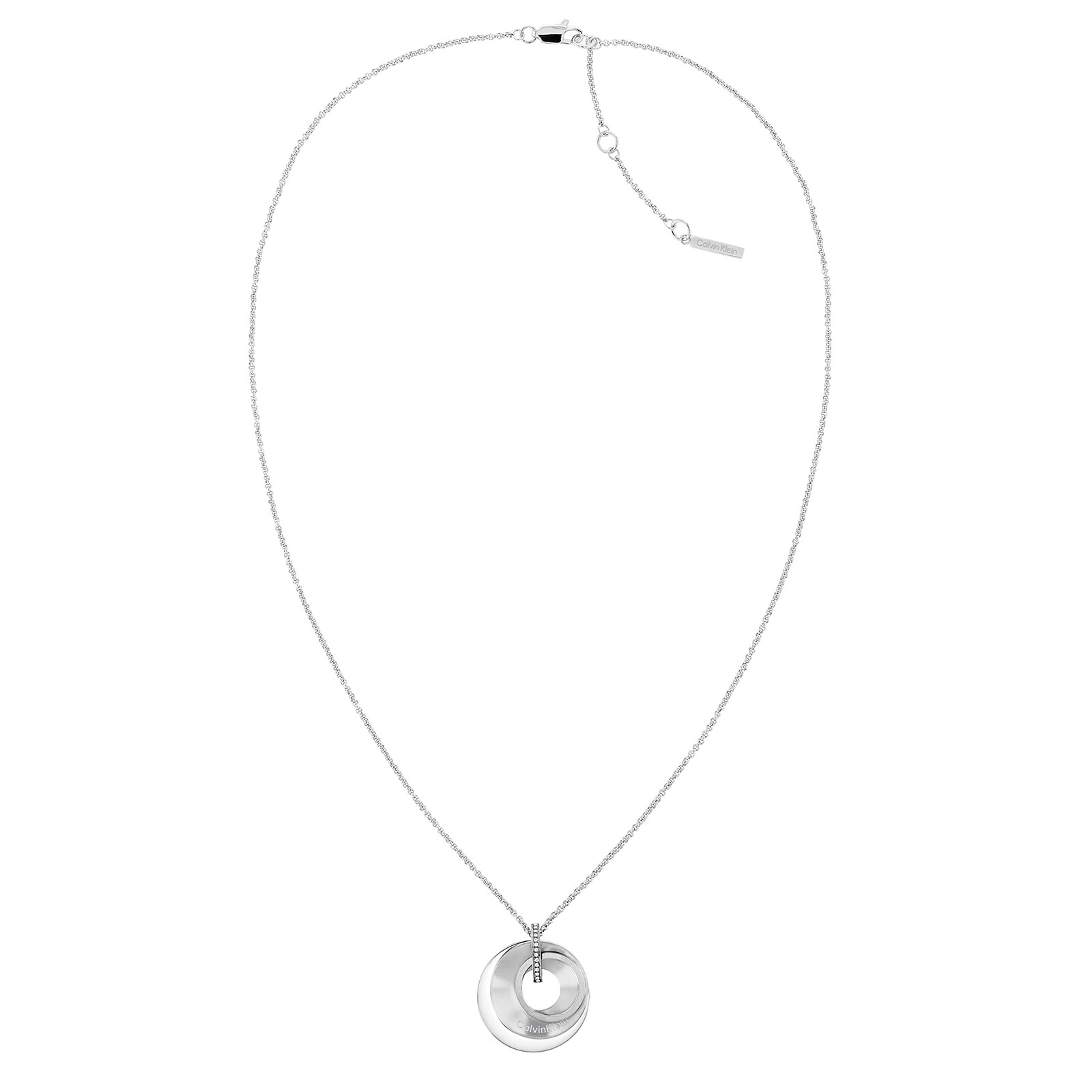 Calvin Klein Ladies Stainless Steel Crystal Circular Pendant 35000157 ...