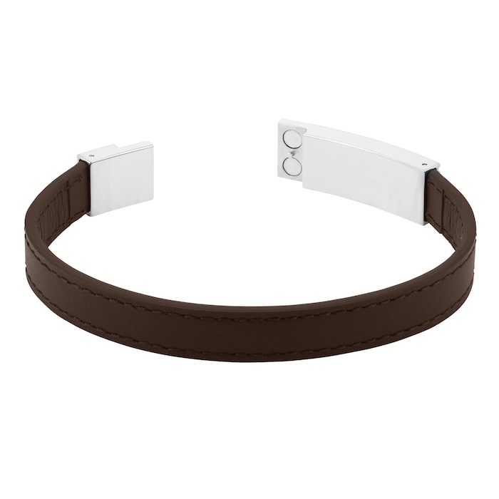 Calvin Klein Mens Brown Leather Circuit Bracelet