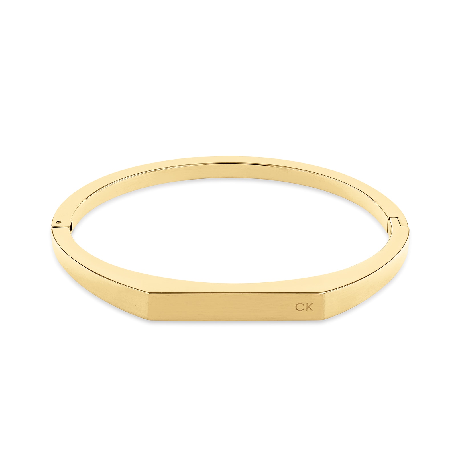 Calvin Klein Ladies Yellow Gold Coloured Hinged Bar Bangle