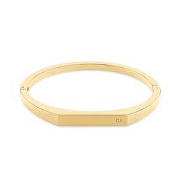 37380431 - Ladies Yellow Gold Coloured Hinged Bar Bangle