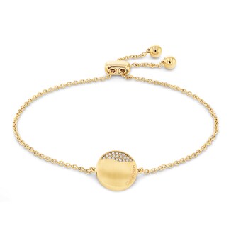 Calvin Klein Ladies Yellow Gold Coloured Circular Chain Crystal Bracelet