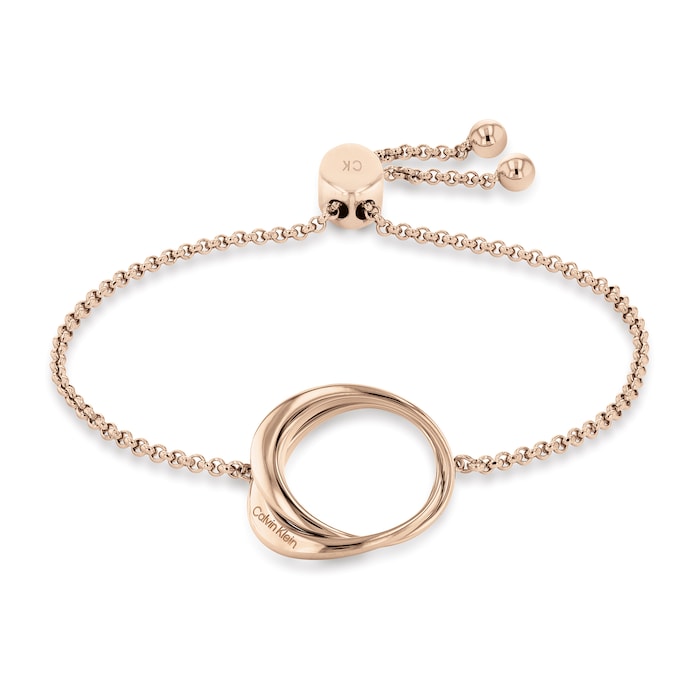 Calvin Klein Ladies Rose Gold Coloured Warped Bracelet