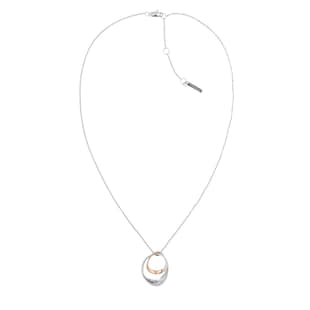 Calvin Klein Ladies Rose Gold Plated Warped Chain Pendant