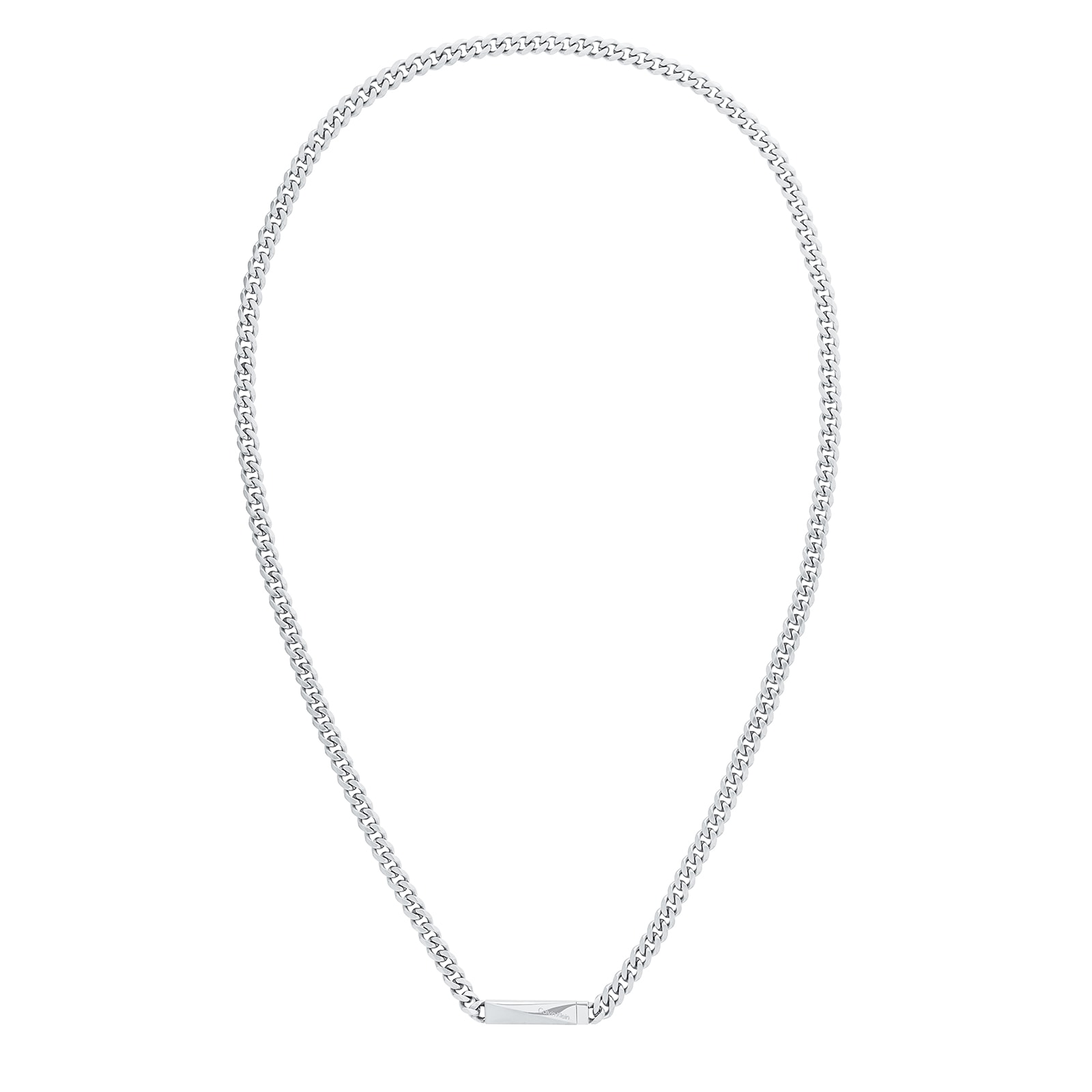 Calvin Klein Mens Stainless Steel Twist Clasp Necklace