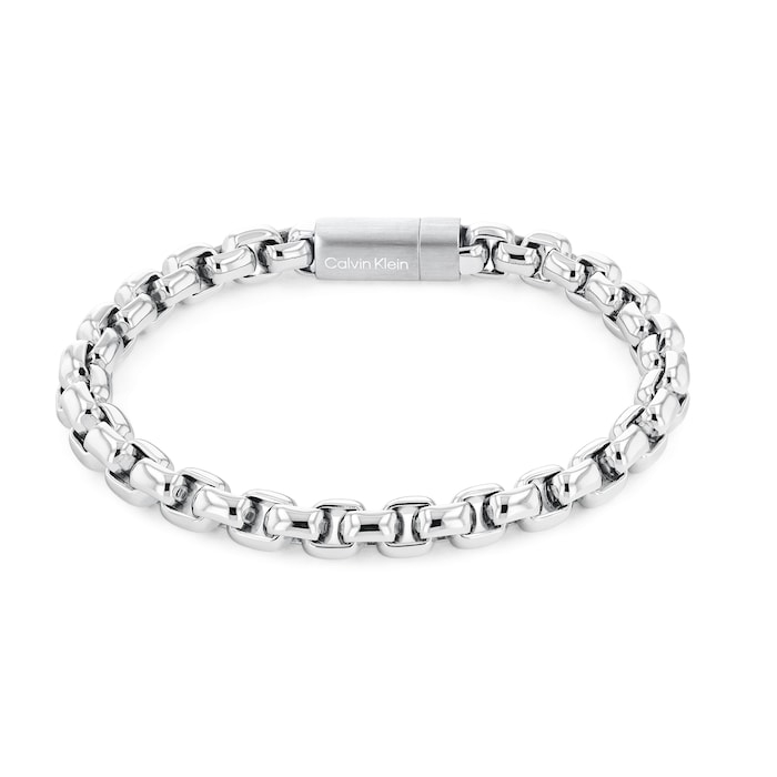 Calvin Klein Mens Stainless Steel Box Chain Bracelet