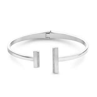 Calvin Klein Ladies Stainless Steel Linear Crystal Bangle