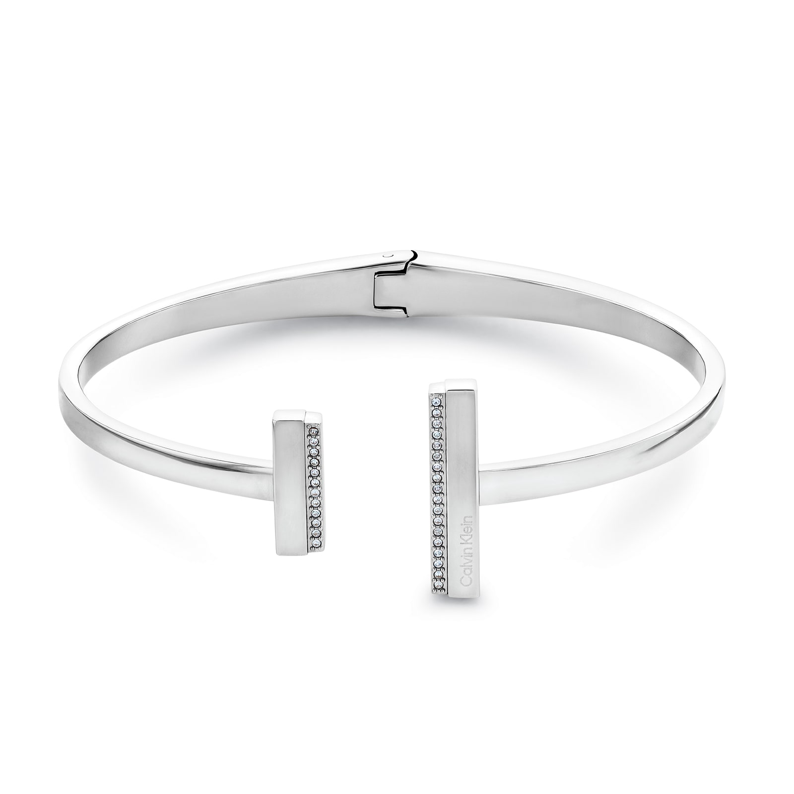 Calvin Klein Ladies Stainless Steel Linear Crystal Bangle