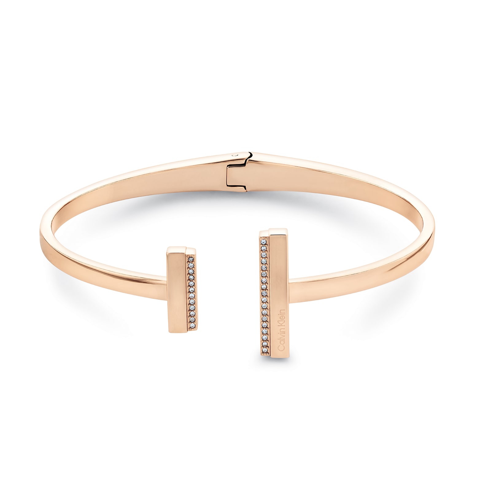 Calvin Klein Ladies Rose Gold Coloured Linear Crystal Bangle
