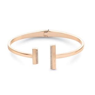 Calvin Klein Ladies Rose Gold Coloured Linear Crystal Bangle