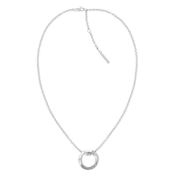 Calvin Klein Ladies Stainless Steel Twisted Ring Necklace 35000306 ...