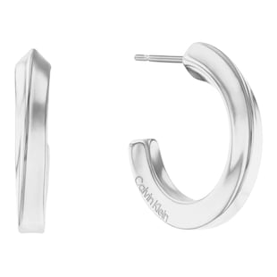 Calvin Klein Ladies Stainless Steel Twisted Hoop Earrings