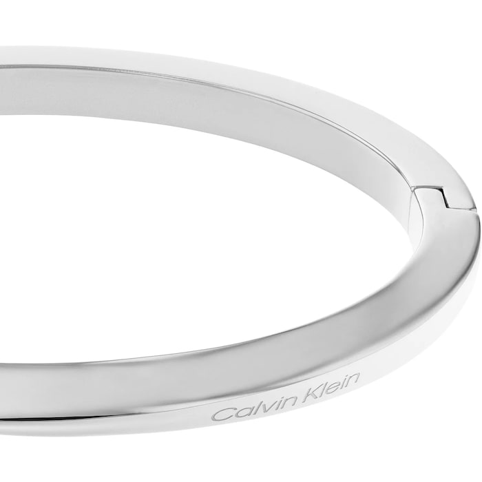 Calvin Klein Ladies Stainless Steel Twisted Hinged Bangle