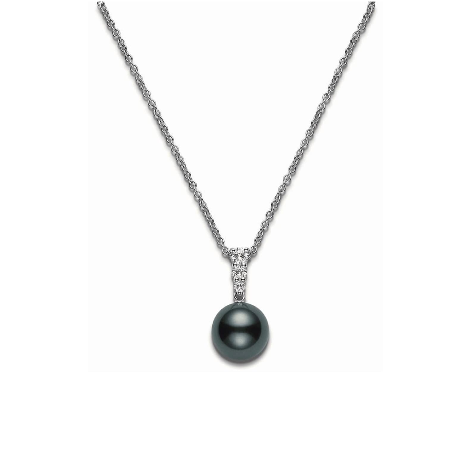 Mikimoto Black South Sea Pearl and Diamond Pendant