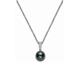 Mikimoto Black South Sea Pearl and Diamond Pendant
