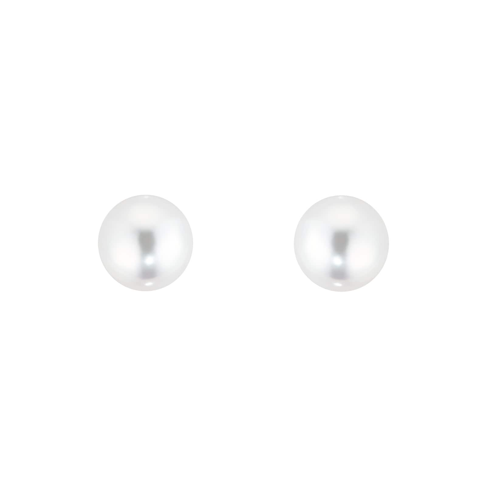 18ct White Gold 6-6.5mm White Grade A Pearl Stud Earrings