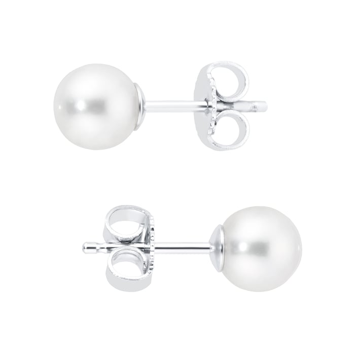 Mikimoto 18ct White Gold 6-6.5mm White Grade A Pearl Stud Earrings