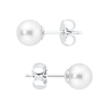 Mikimoto 18ct White Gold 6-6.5mm White Grade A Pearl Stud Earrings