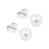 Mikimoto 18ct White Gold 6-6.5mm White Grade A Pearl Stud Earrings