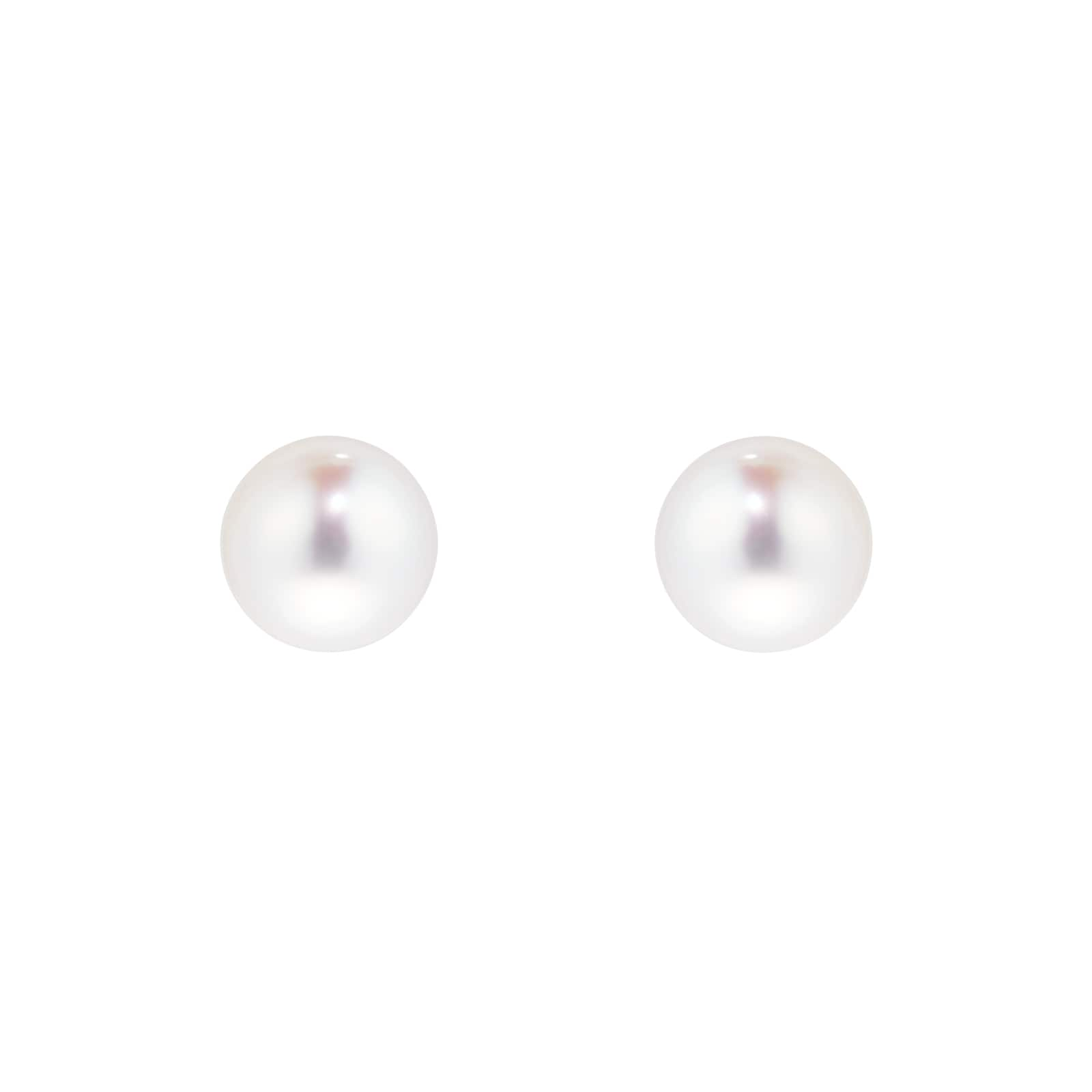 5.5-6.0mm White Akoya Round Pearl Stud Earrings