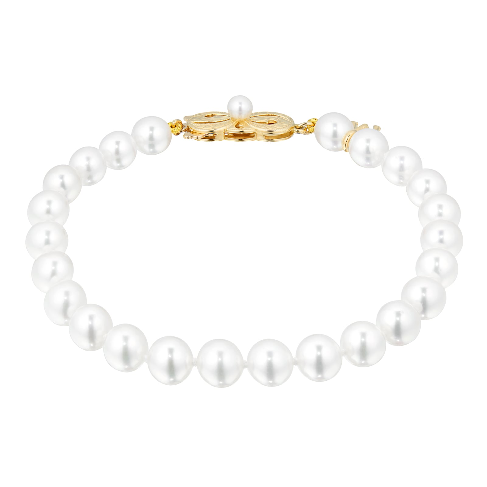 MIKIMOTO 18-karat white gold, pearl and sapphire bracelet