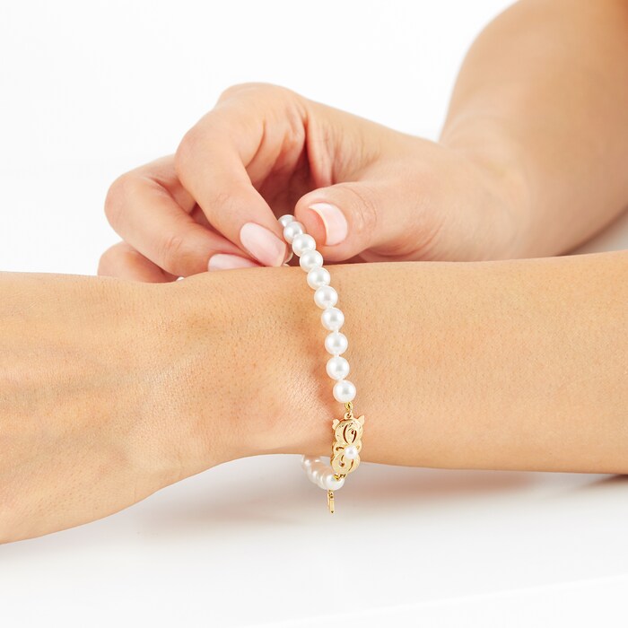 MIKIMOTO 18-karat white gold, pearl and sapphire bracelet