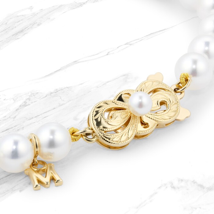 MIKIMOTO 18-karat white gold, pearl and sapphire bracelet