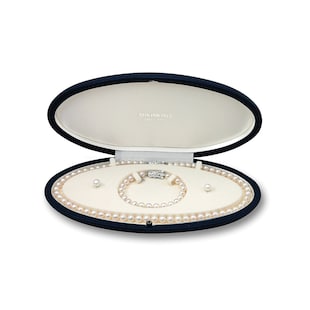 Mikimoto Classic Collection Akoya Pearl Necklace Bracelet And Stud Set