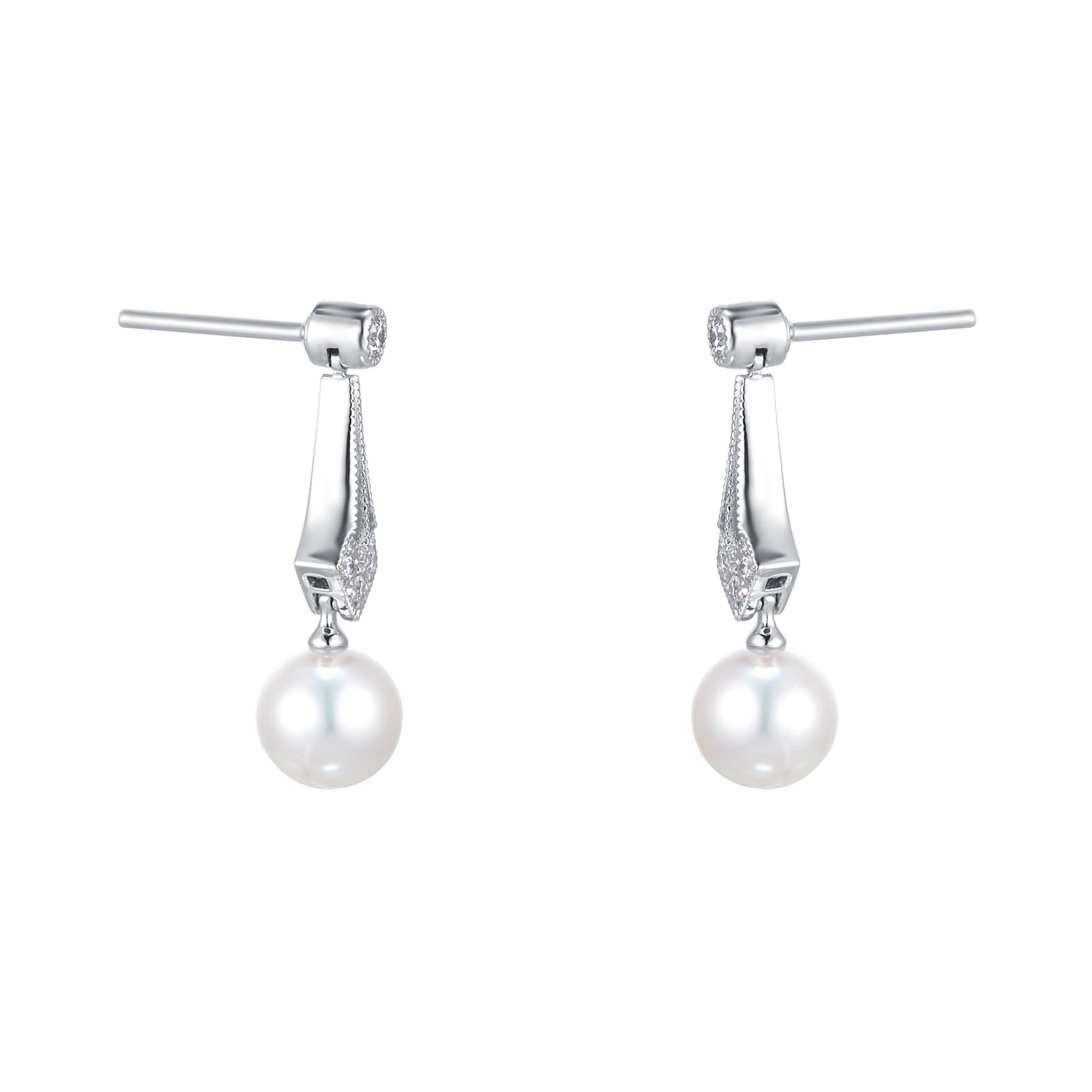Mikimoto Vintage Collection 6.75mm Grade A+ Akoya Cultured Pearl & 0.08cttw Diamond Earrings Mikimoto Vintage Collection 6.75mm Grade A+ Akoya Cultured Pearl & 0.08cttw Diamond Earrings