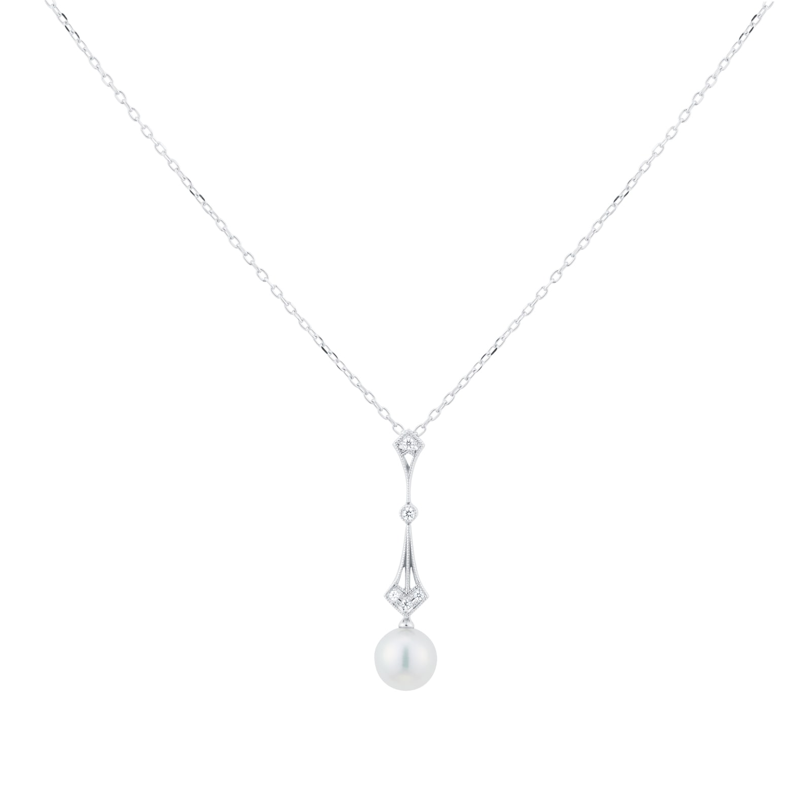 Mikimoto Vintage Collection 7.5mm Grade A+ Akoya Pearl & 0.04cttw Diamond Pendant