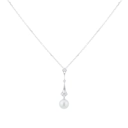 37400285 - Vintage Collection 7.5mm Grade A+ Akoya Pearl & 0.04cttw Diamond Pendant