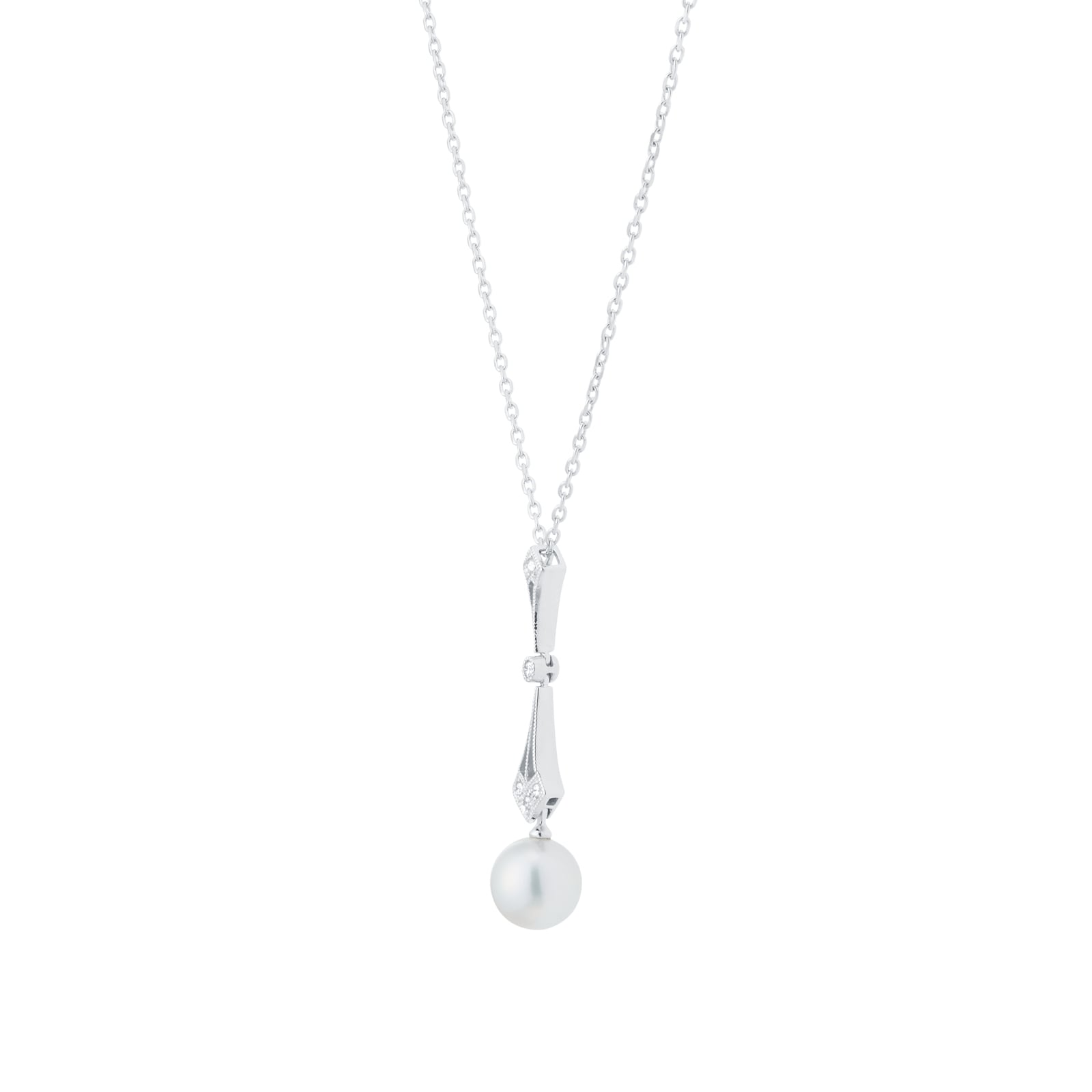 Mikimoto Vintage Collection 7.5mm Grade A+ Akoya Pearl & 0.04cttw Diamond Pendant