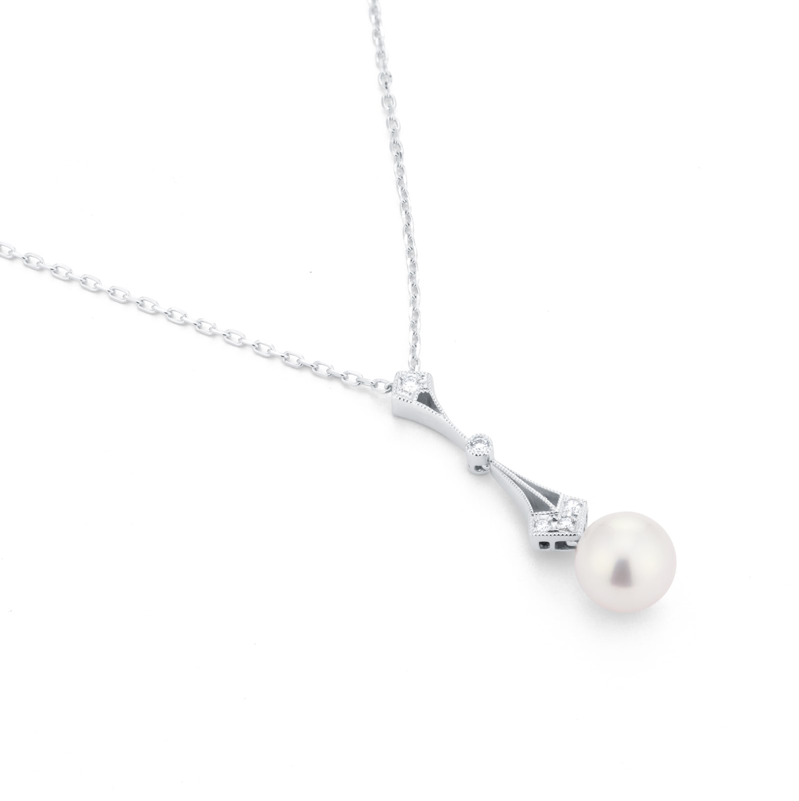 Mikimoto Vintage Collection 7.5mm Grade A+ Akoya Pearl & 0.04cttw Diamond Pendant