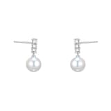 Mikimoto Morning Dew Collection 8mm Grade AA Pearl & 0.29cttw Diamond Earrings