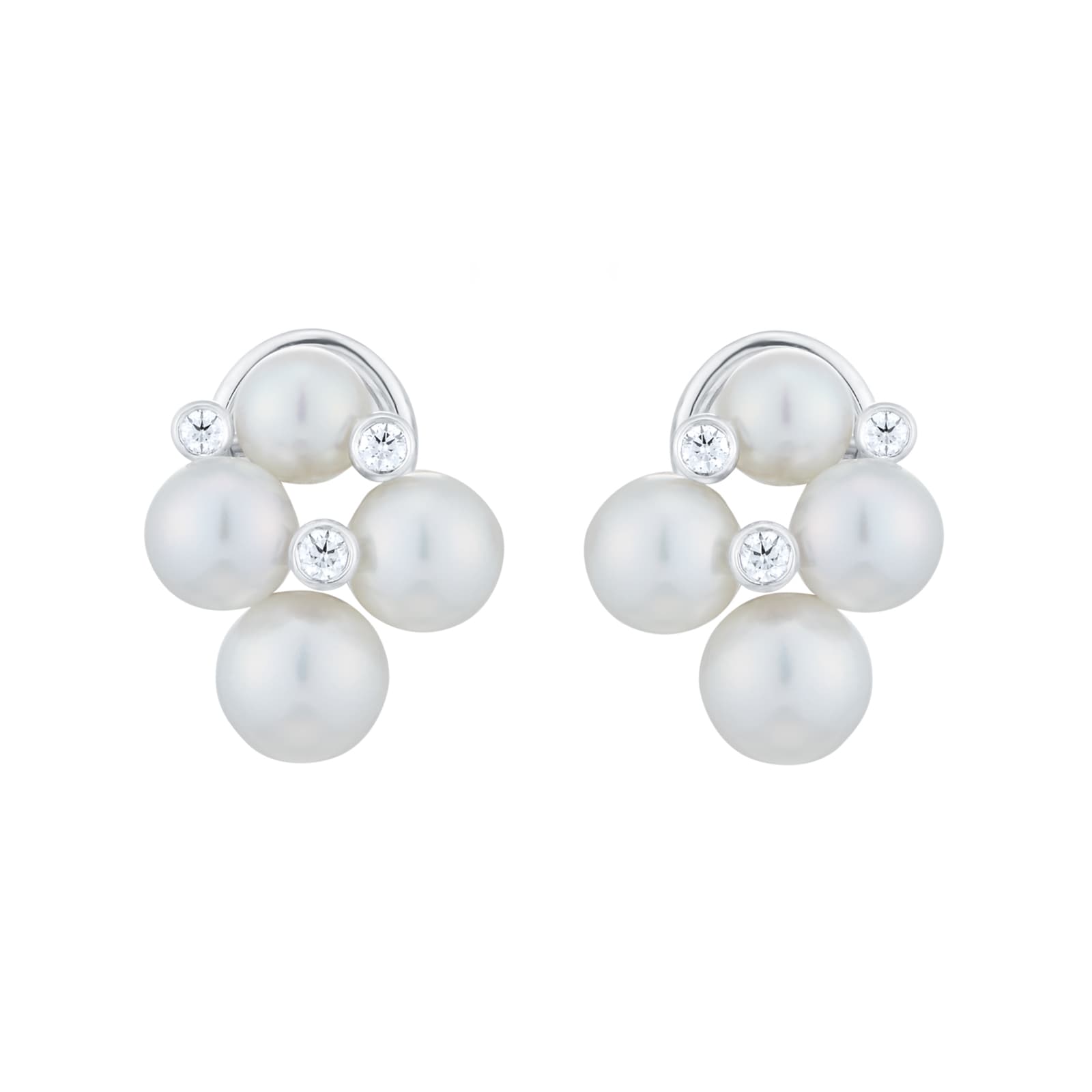 Mikimoto Bubble Collection Pearl & 0.08cttw Diamond Earrings Mikimoto Bubble Collection Pearl & 0.08cttw Diamond Earrings