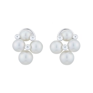 Mikimoto Bubble Collection Pearl & 0.08cttw Diamond Earrings