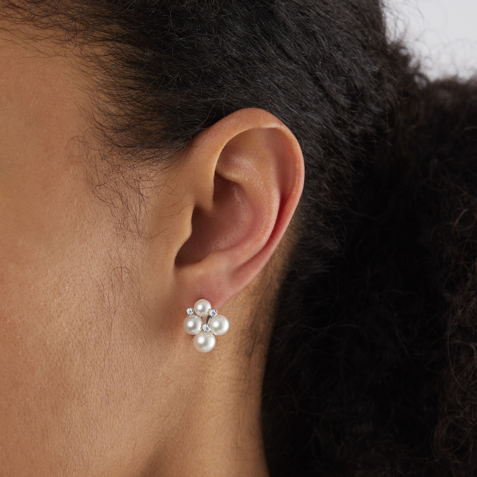 Mikimoto Bubble Collection Pearl & 0.08cttw Diamond Earrings Mikimoto Bubble Collection Pearl & 0.08cttw Diamond Earrings