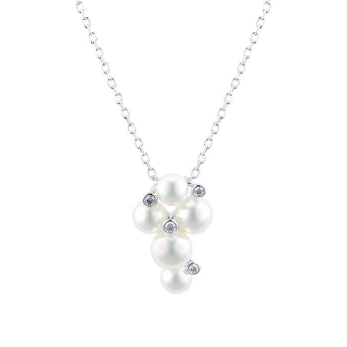 Mikimoto Bubble Collection 4.75-6mm Grade A+ Pearl 0.05cttw Diamond Pendant