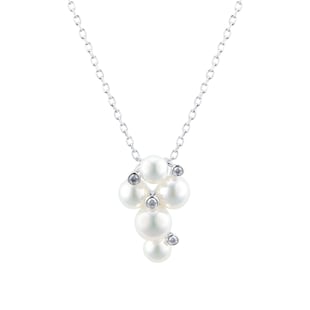 Mikimoto Bubble Collection 4.75-6mm Grade A+ Pearl 0.05cttw Diamond Pendant