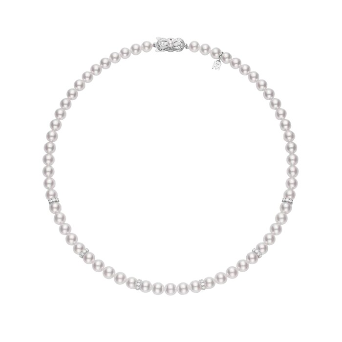 Mikimoto 18k White Gold Akoya Cultured Pearl Bracelet