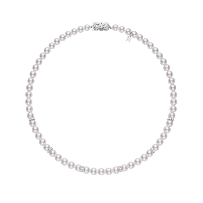 Mikimoto 18k White Gold Akoya Cultured Pearl Bracelet