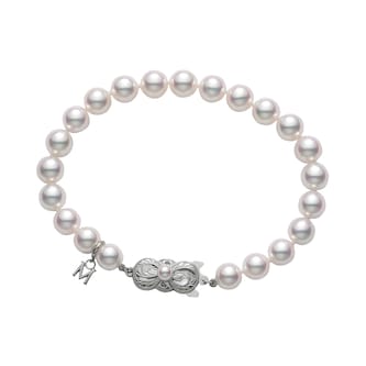 Mikimoto 18k White Gold Akoya Cultured Pearl Bracelet Mikimoto 18k White Gold Akoya Cultured Pearl Bracelet